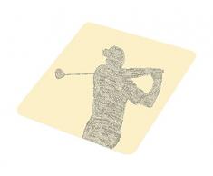 Feel Good Art GOLF-COASTER-01IT Dessous de Verre Extra Brillant avec Motif typographique Moderne 12 x 12 cm Crème