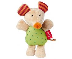 sigikid 41187, fille et garçon, hochet en tissu souris, beige/vert