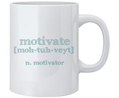 Feel Good Art brillant Mug en céramique Motif typographie moderne pour la maison ou le bureau de la collection Motivation (Tons Bleu sarcelle)