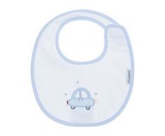 Bavoir Rond avec Velcro Motif Voiture Bleu 16 x 19 cm