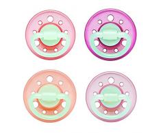 Nip Cherry Sucette de Nuit Ronde, Rose/Rose & Violet/Violet, Taille: 1 (2 pièces) et taille: 2 (2 pièces)