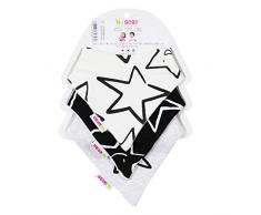 Minene UK Lot de 3 bavoirs bandana étoiles noires et blanches