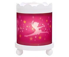 TROUSSELIER - Ballerines - Veilleuse - Manège Magique - Idéal Cadeau Enfant - Dessin animé - Lumière rassurante - Couleur Bois Blanc - Ampoule 12V 10W inclue - Prise Elec. EU