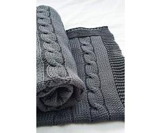 Wallaboo Couverture pour bébé Noa, Plaid, Très Doux pour Bébé, Couverture de Bébé Tricotée, 100% coton bio, 90 x 70 cm, fabriqué en Allemagne, Couleur: Gris