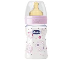 CHICCO Biberon Well-Being Rosa 150ML Latex Flujo Normal