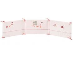 Nattou Tour de Lit Réversible, Convient aux Lits dEnfants dune Largeur de 60 à 70 cm, 180 × 40 × 3 cm, Adèle et Valentine, Rose/Orange/Gris