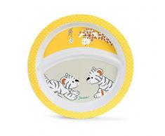 Sterntaler Assiette Bébé Zoo Câlin, Girafe et Tigre, Âge : à partir de 6 mois, Jaune