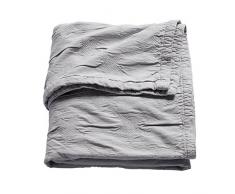 Sonnenstrasse 11 - Couverture pour bébé tissé Étoiles Gris 120x150 cm, 65% coton & 35% chenille - intérieur velours