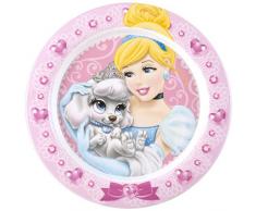 Home Disney Princess et Pet Assiette Plate en Mélamine, Rose, 22 cm