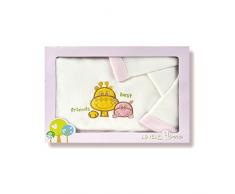 Pekitas SC2016mini-RS2 Parure de lit 3 pièces pour berceau Motif girafe Blanc/rose 80 x 50 cm