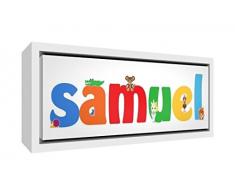 Little Helper Napperon avec Coaster Style Illustratif Coloré avec le Nom de Jeune Garçon Antonin