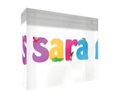 Feel Good Art Diamant poli/Souvenir pour bébé Symboliquement pour la chambre de bébé en design mignon (7,4 x 10,5 x 2 x 2 cm, petit, crème, Love avec bébé empreintes)