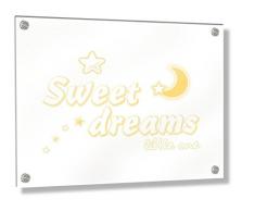 Feel Good Art Mural Cadre en acrylique avec Confrontation Boulons (30 x 20 x 20 x 0,6 cm, petit, bouton dor, jaune, Sweet Dreams Little One/chambre DÈcor)