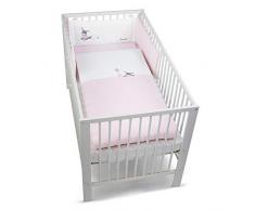 Sterntaler Parure de Lit, Oreiller, Couverture et Tour de Lit, Emmi lÂne Fille, Âge : Dès la Naissance, Rose/Blanc