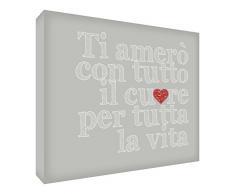 Feel Good Art WHHRT2436-01IT Tableau sur toile de style typographique 91 x 60 x 4 cm gris