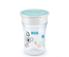 NUK Tasse d’Apprentissage Magic Cup | Bordure 360° antifuites | + de 8 mois | Sans BPA | 230 ml | Koala/Tortue (Neutre)