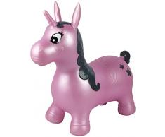 Lexibook Licorne sauteuse gonflable, Intérieur et Extérieur, Design ergonomique, pompe manuelle incluse, rose, BG050UNI