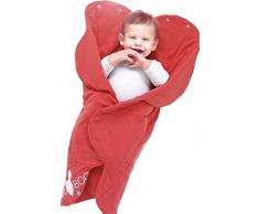 Wallaboo - Couverture Enveloppante - Multi-Usages - pour Coques Bébé / Sièges Auto / pour Landaus / Poussettes ou Lits Bébé - 85cm x 85cm - Cotton - Rouge