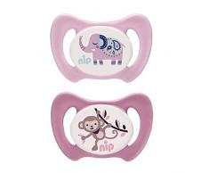 NIP Miss Denti Sucette dentaire distribuée en plusieurs tailles sans BPA Rose Taille 1