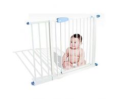 Todeco - Barrière de Sécurité pour Bébé, Barrière Ajustable pour Porte - Largeur: 74-87 cm - Hauteur: 74 cm - Extension de 102 à 115 cm, Blanc
