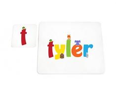 Feel Good Art brillant Set de table et dessous-de-verre pour bébés/bambins (Tyler)