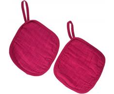 mundo melocotón Set de 2 Attaches Sucette en Mousseline Framboise