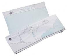 Sauthon Luluchéri Parure de Lit Drap Plat + Taie dOreiller Bleu