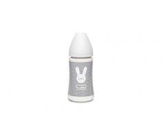 Suavinex Biberon Tetine Ronde Débit 3 Vitesses Raye Gris 270 ml 1 Unité