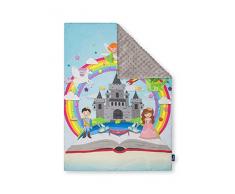 Pepi Leti 685843716136 Couverture pour bébé Motif princesse Minky Gris clair 100 x 75 cm