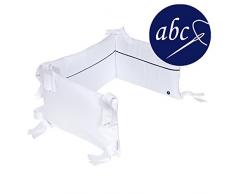 Nordic Coast Tour de lit respirant de haute qualité Blanc/bleu foncé