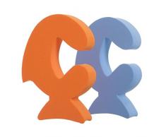 Dreambaby Bloque porte en forme de poisson, 2 pièces, orange et bleu