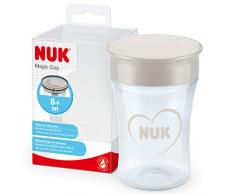 NUK Tasse d’Apprentissage Magic Cup | Bordure 360° antifuites | + de 8 mois | Sans BPA | 230 ml | Cœur (Neutre)