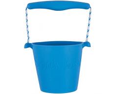 Seau en silicone alimentaire non toxique enroulable, est pratique, doux et presse originale, on et on strizza sans rovinarsi, est multi-usage et parfait pour la plage ou le jardinage, bleu