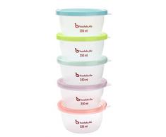 Badabulle Maxi Portions Boîte de Conservation Multicolore 5 x 250 ml