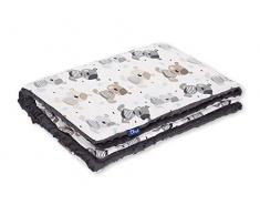 Pepi Leti 685843716969 Couverture pour bébé Motif ours en peluche Minky Gris foncé 100 x 75 cm