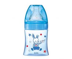 dodie Initiation+ Biberon Anti-Colique Tétine Ronde 3 Vitesses Débit 1 Bleu Bateau 0-6 Mois 150 ml