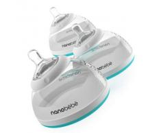 Nanobébé Biberon de transition pour bébé avec système anti-coliques et tétée naturelle - 240 ml-Turquoise