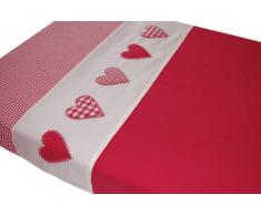 Taftan Drap de Lit Coeur patchwork fuchsia (120 x 150 cm) - Fuschia