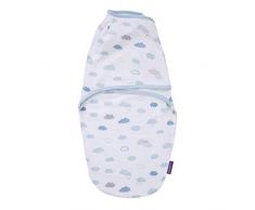 Clevamama Couvertures d’Emmaillotage Bébé - Gigoteuse en Coton (0-3 Mois) - Bleu