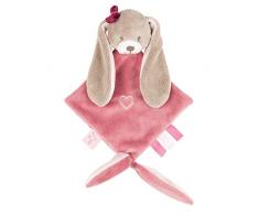 Nattou 987141 Mini Doudou Plat Lapin Nina, Nina, Jade et Lili, 30 x 20 x 5 cm, Beige/Rose