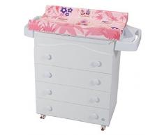 Comode baignoire Treasure white Berries pink