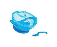 Nûby ID5419BLUE Bol Ventouse avec Cuillère 6+ Mois