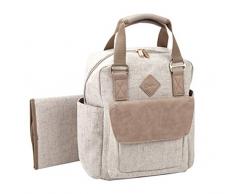 Ergobaby Sac a dos Langer, Sac de Voyage Bebe, Sac à Couches avec Matelas à Langer Lavable, The Take Along - Linen