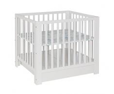 Geuther Parc Bébé Ole, Bois, Blanc, Motif du fond: Triangle, 83 x 101 cm