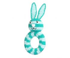 Sindibaba à la main au crochet Lapin Hochet avec anneau en forme de corps fin – Parent