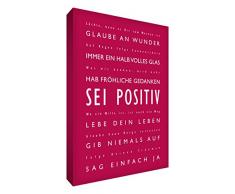 Little Helper BP1624–05 G Feel Good Art Tableau en toileSEI Typographie moderne positif, 60 x 40 cm, rouge-rose