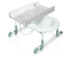Brevi 594-667 Bagnotime Table à langer adaptable sur baignoire adulte Lapinou Perle
