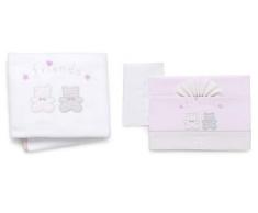 Italbaby Lot de 4 chaises longues Couverture polaire Friends Rose - 600 g