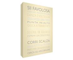 Feel Good Art GIRLSRULES2436-01IT Règles dune fille sur toile murale moderne style typographique 91 x 60 cm Crème