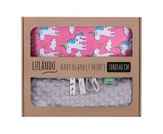 LULANDO Couverture MINKY 100 x 140cm - couette - couverture pour poussette - réversible - pour journées fraîches - 100 % coton - anti-allergique - coton respirant - certificat Oeko-Tex